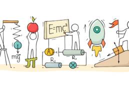 omini che fanno esperimenti di fisica